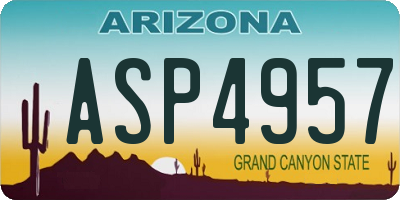 AZ license plate ASP4957