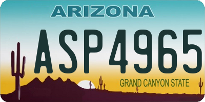 AZ license plate ASP4965