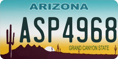 AZ license plate ASP4968