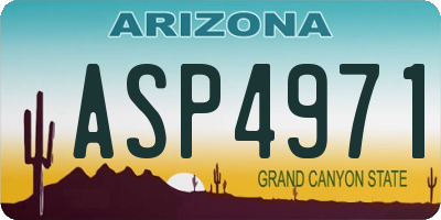 AZ license plate ASP4971