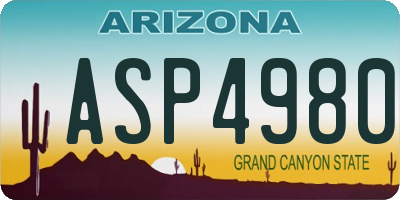 AZ license plate ASP4980