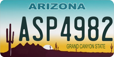 AZ license plate ASP4982