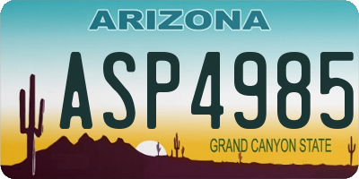 AZ license plate ASP4985