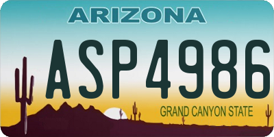 AZ license plate ASP4986