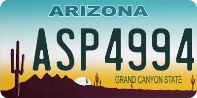 AZ license plate ASP4994