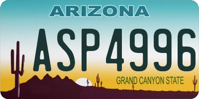 AZ license plate ASP4996