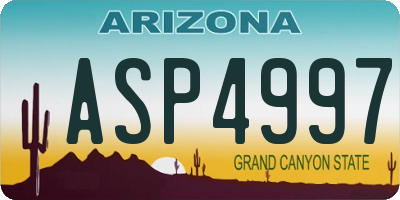 AZ license plate ASP4997