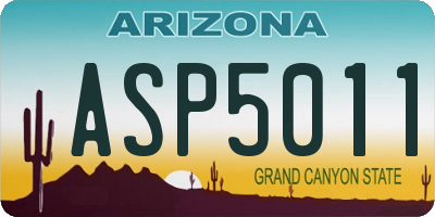 AZ license plate ASP5011