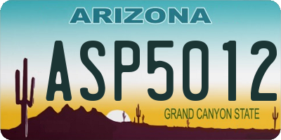 AZ license plate ASP5012