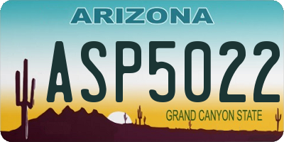 AZ license plate ASP5022