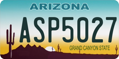 AZ license plate ASP5027