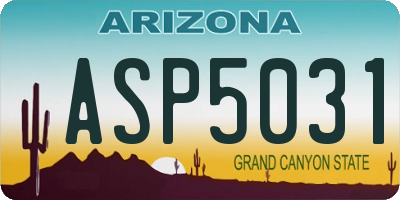 AZ license plate ASP5031