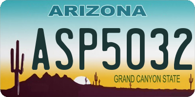 AZ license plate ASP5032