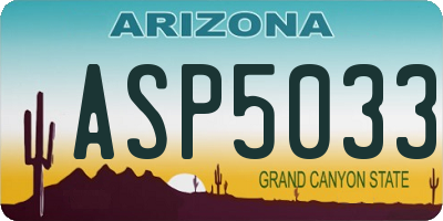 AZ license plate ASP5033