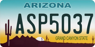 AZ license plate ASP5037