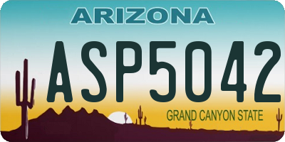 AZ license plate ASP5042