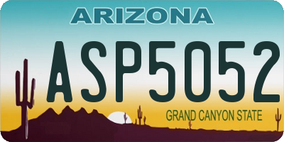 AZ license plate ASP5052