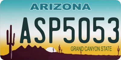 AZ license plate ASP5053