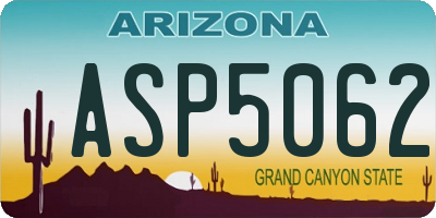 AZ license plate ASP5062