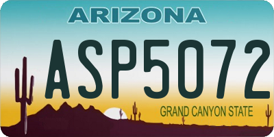 AZ license plate ASP5072