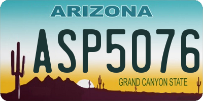AZ license plate ASP5076