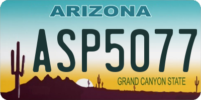 AZ license plate ASP5077