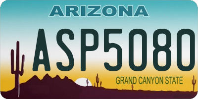 AZ license plate ASP5080