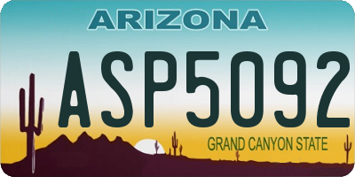 AZ license plate ASP5092