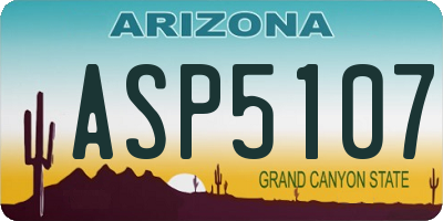 AZ license plate ASP5107