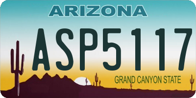 AZ license plate ASP5117