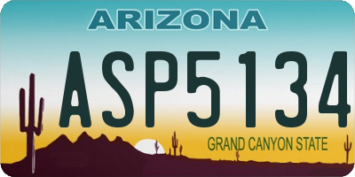 AZ license plate ASP5134