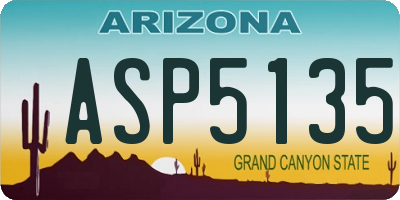 AZ license plate ASP5135