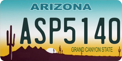 AZ license plate ASP5140