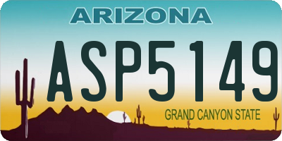 AZ license plate ASP5149