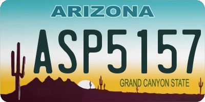 AZ license plate ASP5157