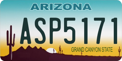 AZ license plate ASP5171