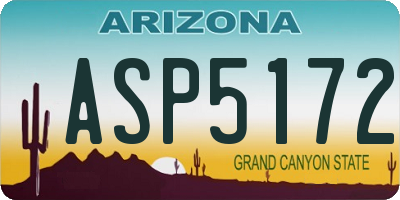 AZ license plate ASP5172