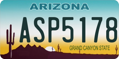 AZ license plate ASP5178