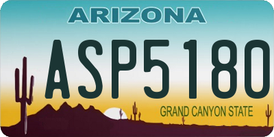 AZ license plate ASP5180