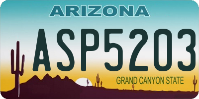 AZ license plate ASP5203