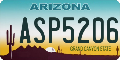 AZ license plate ASP5206