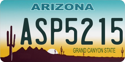 AZ license plate ASP5215