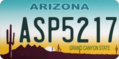 AZ license plate ASP5217