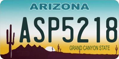 AZ license plate ASP5218