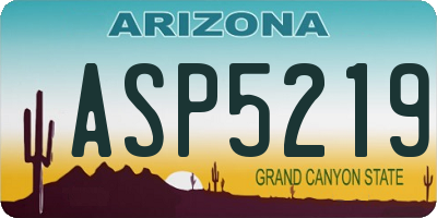 AZ license plate ASP5219