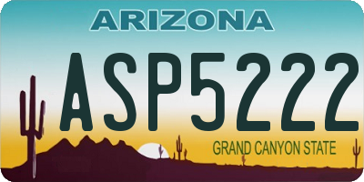 AZ license plate ASP5222
