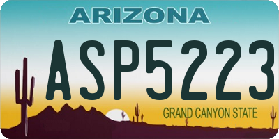 AZ license plate ASP5223