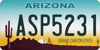 AZ license plate ASP5231