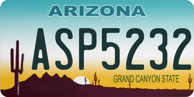 AZ license plate ASP5232