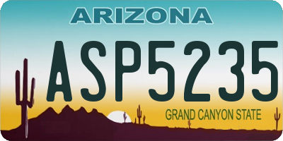 AZ license plate ASP5235